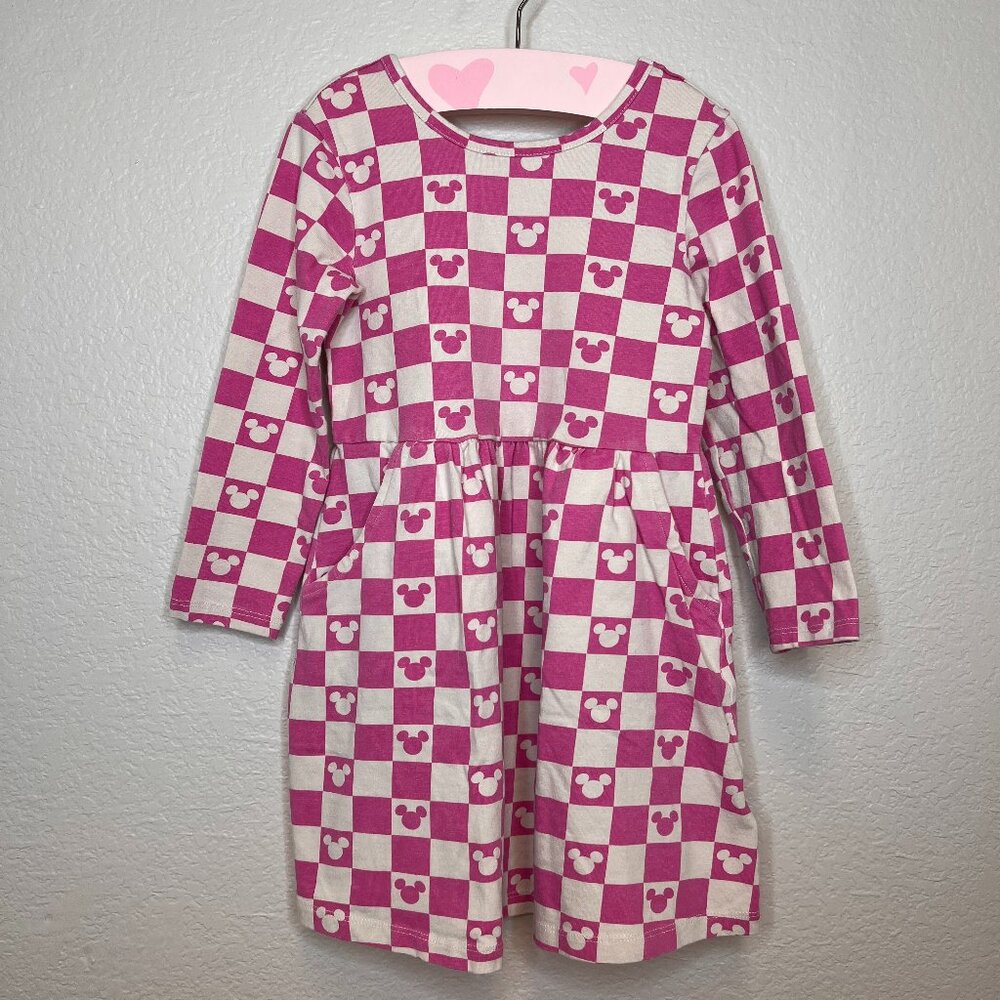 GAP Disney Minnie pink check skater dress size 4T